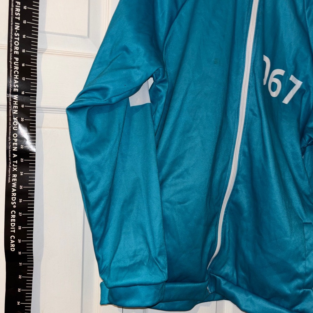 Men’s  - Blue & white 067 squid games jump suit pants & jacket USA xl rare!! - Picture 8 of 11